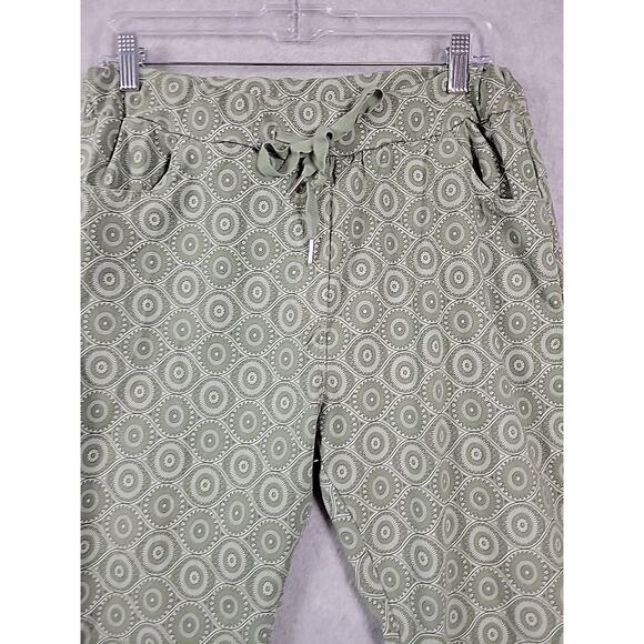 Vinti 6 Italy Green Geometric Elastic Waist Pull On Jogger Pants Medium Stretch - Picture 3 of 12